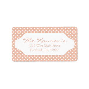 Roos gouden/zwarte roze pokkenstippen adresetikett etiket