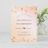 Roos gouden zwarte roze sterren elegant kaart (Staand voorkant)