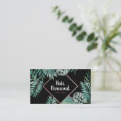 Roos gouden zwarte tropische groene waterverf blad visitekaartje (Staand voorkant)