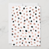 Roos gouden zwarte waterverf stippen bruiloft kaart (Achterkant)