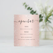 Roos gouden zwarte zilveren glitterscriptmenu (Staand voorkant)