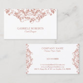 Roos-gouden zwenkkant visitekaartje (Voorkant / Achterkant)