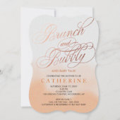 Roos goudfaux Foil, Brunch & Bubble Baby shower Kaart (Voorkant)