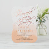 Roos goudfaux Foil, Brunch & Bubble Baby shower Kaart (Staand voorkant)
