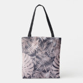 Roos Goudfaux folie tropische bladeren monogram Tote Bag (Achterkant)