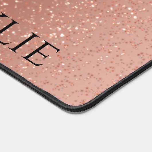 Roos goudfaux glitter bureaumat (Hoek)