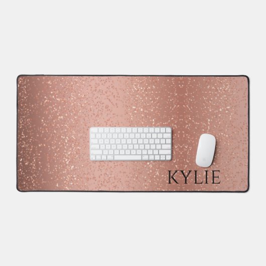 Roos goudfaux glitter bureaumat (Keyboard & Muis)