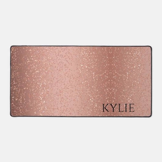 Roos goudfaux glitter bureaumat (Voorkant)