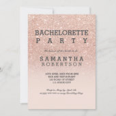 Roos goudfaux glitter roze bachelorette kaart (Voorkant)