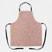 Roos goudfaux glitter roze ombre kleurenblok schort (Voorkant)
