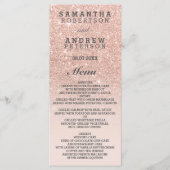 Roos goudfaux glitter roze ombre trouwmenu menu (Voorkant)