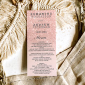 Roos goudfaux glitter roze ombre trouwmenu menu