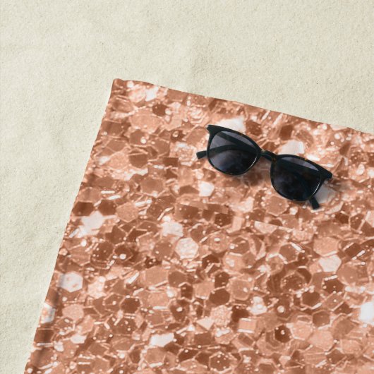 Roos-goudfaux glitter strandlaken (In situ)