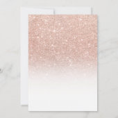 Roos goudfaux glitter white ombre first communie kaart (Achterkant)