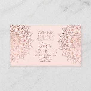 Roos goudfloraal mandala blush yoga instructeur visitekaartje
