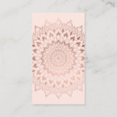 Roos goudfloraal mandala blush yoga instructeur visitekaartje (Achterkant)