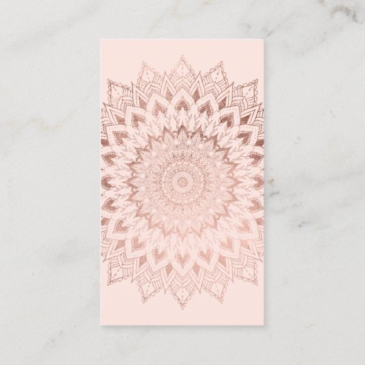 Roos goudfloraal mandala blush yoga instructeur visitekaartje (Achterkant)