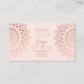 Roos goudfloraal mandala blush yoga instructeur visitekaartje (Voorkant)