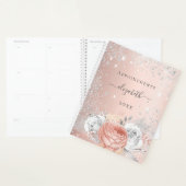Roos goudfloraal zilverglitter foliage name 2023 planner (Display)