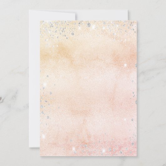 Roos goudflorale eucalyptus zilver kaart (Achterkant)