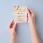 Roos goudflorale eucalyptusuitnodiging flyer (Hand)