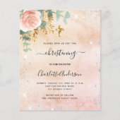 Roos goudflorale eucalyptusuitnodiging flyer (Voorkant)