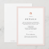 Roos goudflorale minimalistische trouwkaart informatiekaartje (Voorkant / Achterkant)