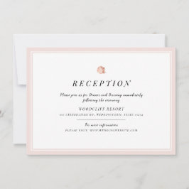 Roos goudflorale minimalistische trouwreceptie kaart