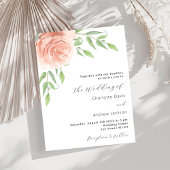 Roos goudfloralen groen-elegante bruiloft kaart