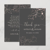 Roos goudfloramandbruinje bedankt (Voorkant / Achterkant)