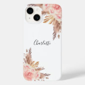 Roos goudfloranje witte naam Case-Mate iPhone case (Achterkant)