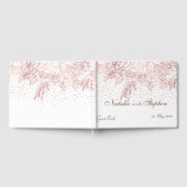 Roos goudfloredles confetti bruiloft gastenboek (Volledig)