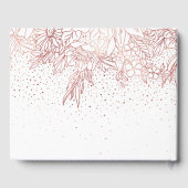 Roos goudfloredles confetti bruiloft gastenboek (Achterkant)