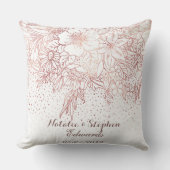 Roos goudfloredles confetti bruiloft kussen (Voorkant)