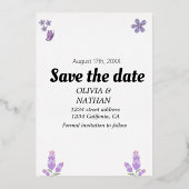 Roos goudflorkalligrafie met uitzondering van de d folie uitnodiging (Achterkant)