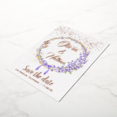 Roos goudflorkalligrafie met uitzondering van de d folie uitnodiging (Gedraaid)