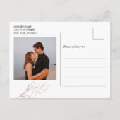Roos goudflorsilhouet Sla het Briefkaart Datum op (Achterkant)