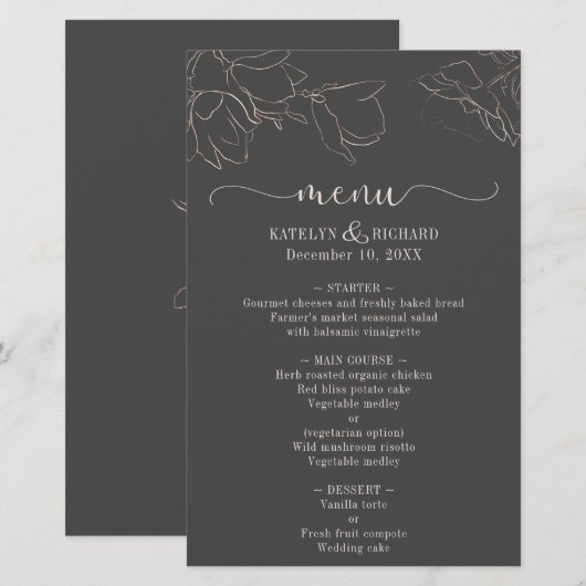 Roos goudflorsilhouet Weddenschappen (Voorkant / Achterkant)