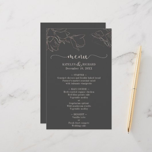 Roos goudflorsilhouet Weddenschappen (Voorkant / Achterkant in situ)