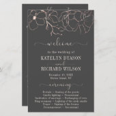 Roos goudflorsilhouette Weddenprogramma (Voorkant / Achterkant)