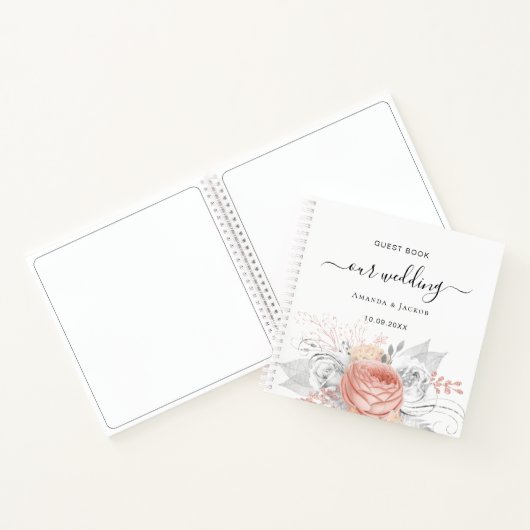 Roos goudflorzilver uit de Guest Book Notitieboek (Binnen)