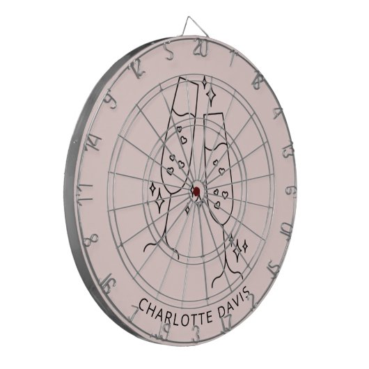 Roos goudfluitglaskaas naam partij dartbord (Voorkant Links)