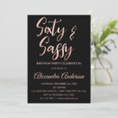 Roos Goudfolie 60 Zestig en Sassy Verjaardag Kaart (Staand voorkant)