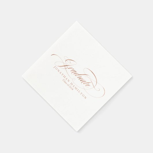 Roos goudfolie Afstuderen Fancy kalligrafie Servetten (Hoek)