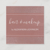 Roos goudfolie Art Deco Modern Pattern Vierkante Visitekaartje (Voorkant)