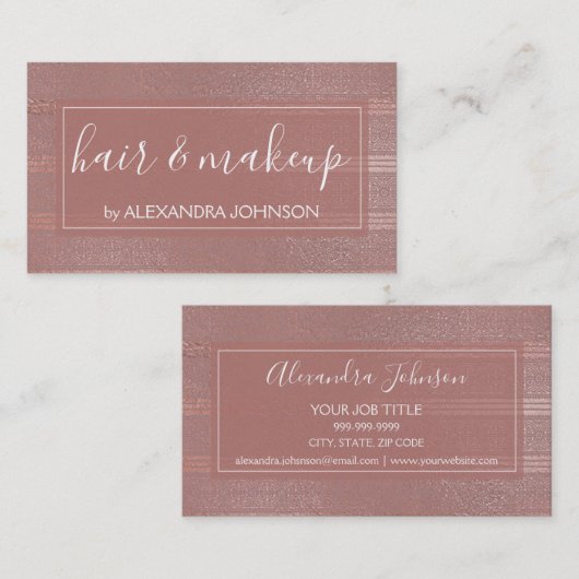 Roos goudfolie Art Deco Modern Pattern Visitekaartje (Voorkant / Achterkant)