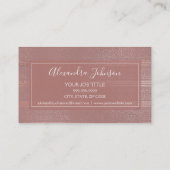 Roos goudfolie Art Deco Modern Pattern Visitekaartje (Achterkant)