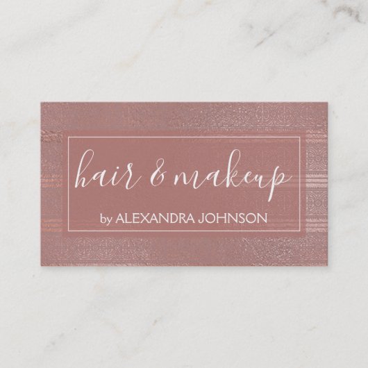 Roos goudfolie Art Deco Modern Pattern Visitekaartje (Voorkant)