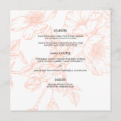 Roos Goudfolie Bloemen Bruiloft Menu Kaart (Voorkant)