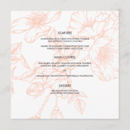 Roos Goudfolie Bloemen Bruiloft Menu Kaart